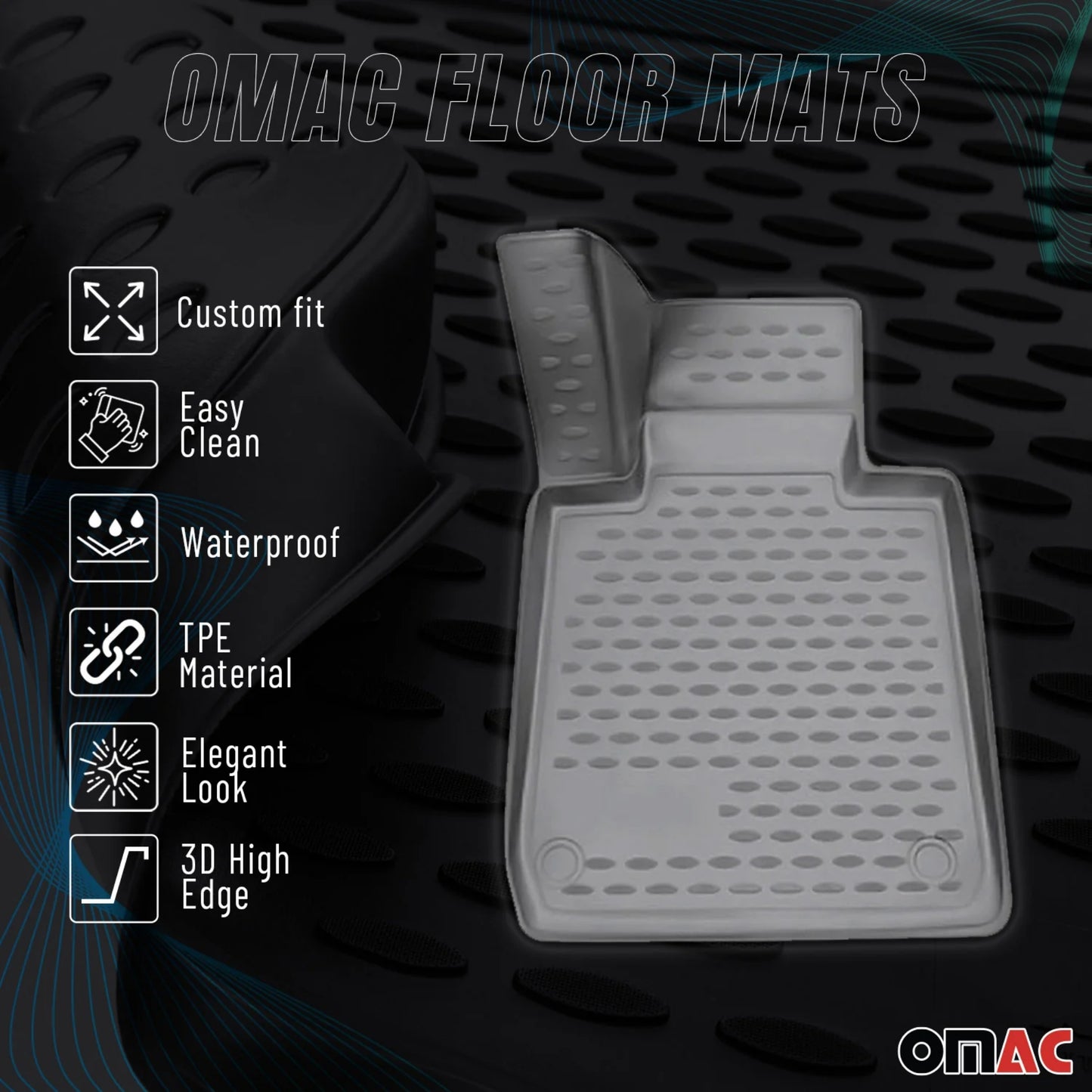 2004-2010 Toyota Sienna Floor Mats Liners Full Set All Weather Gray