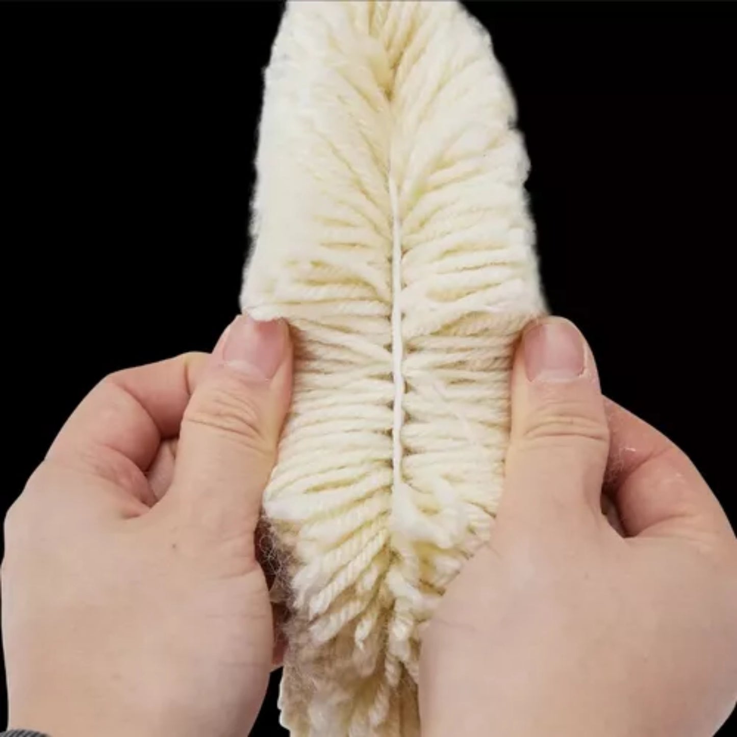 Double-sided 100% wool pad for polishing with a polisher