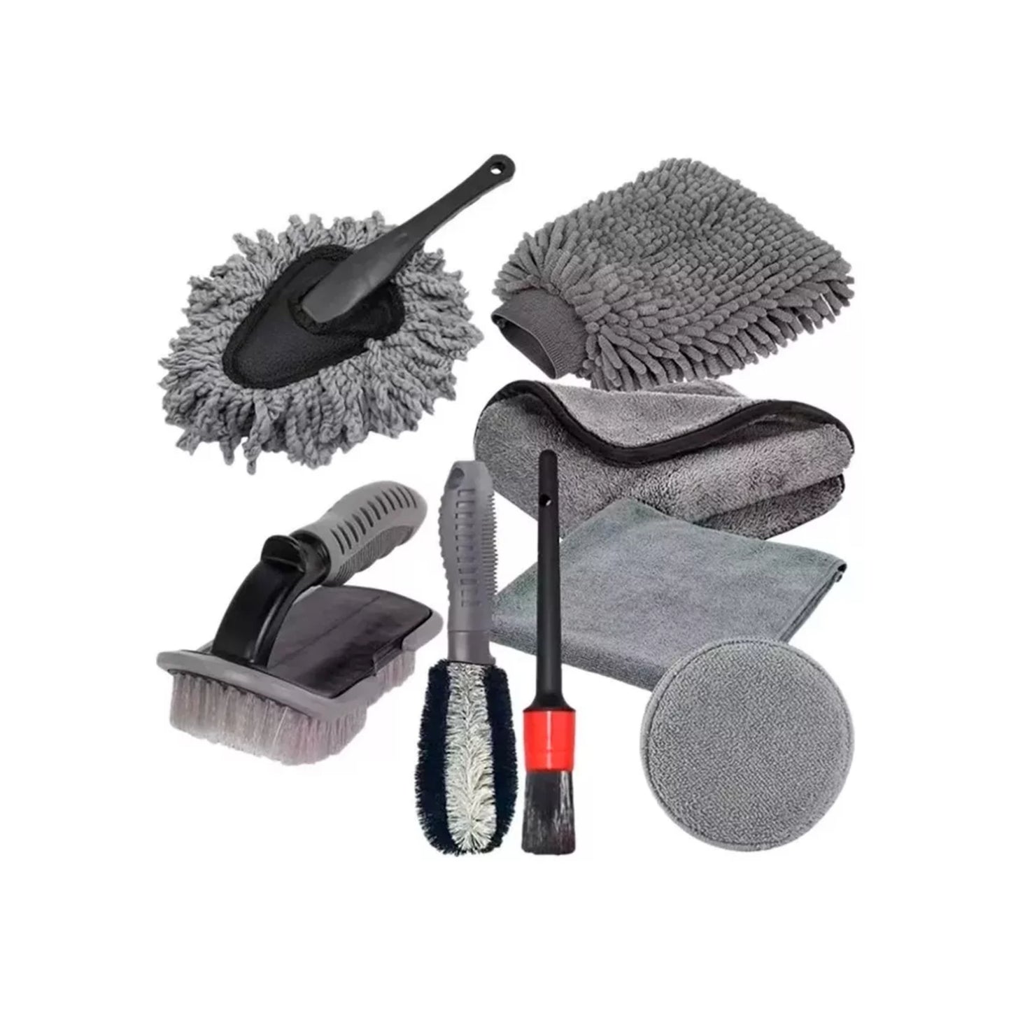 Microfiber Car Wash Brush/Cloth Kit