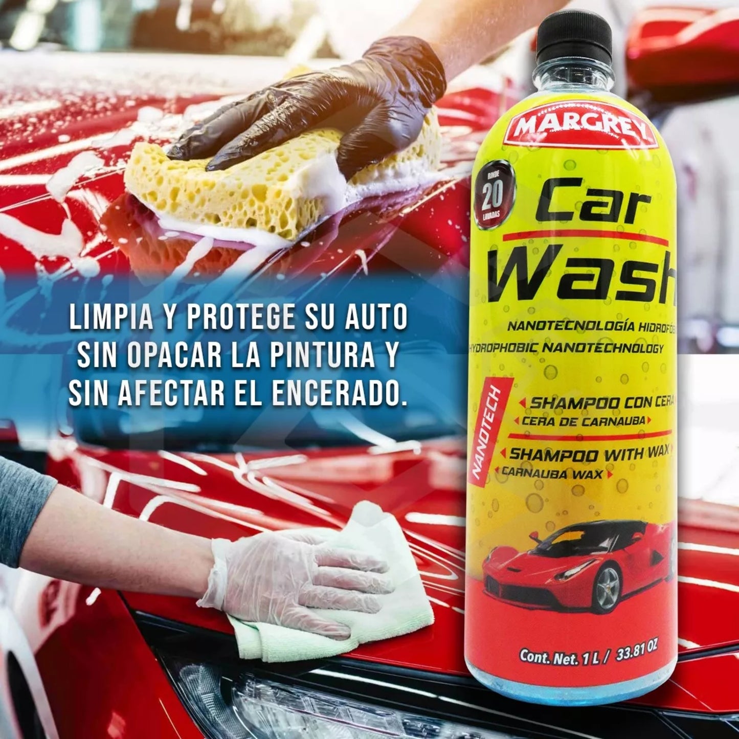 Margrey Foaming Car Wash Shampoo with Wax 1L