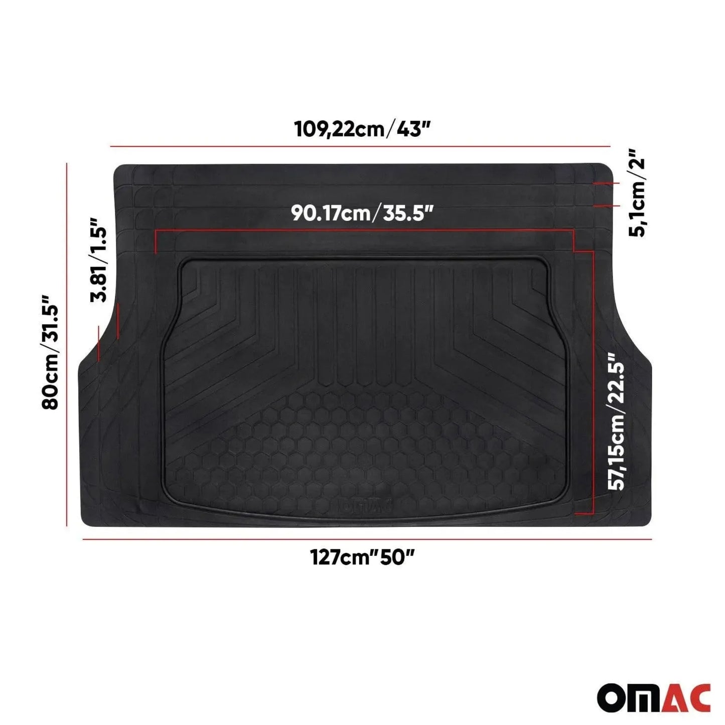 Trunk Mat Protection Cargo Liner Waterproof Rubber 3D Molded Black
