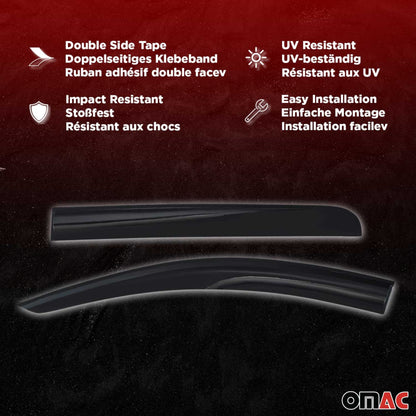 2006-2018 Mercedes Sprinter W906 Window Visor Vent Rain Deflector 2Pcs Smoke