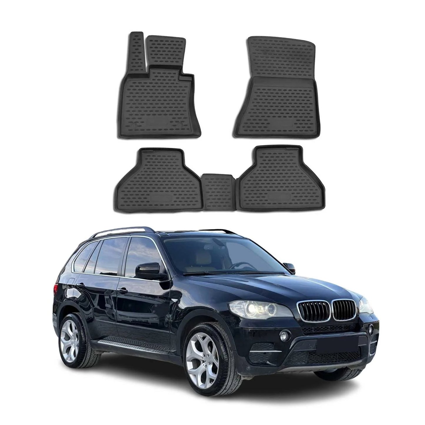 2007-2013 BMW X5 E70 Floor Mats Liners Full Set All Weather Black