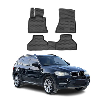 2007-2013 BMW X5 E70 Floor Mats Liners Full Set All Weather Black