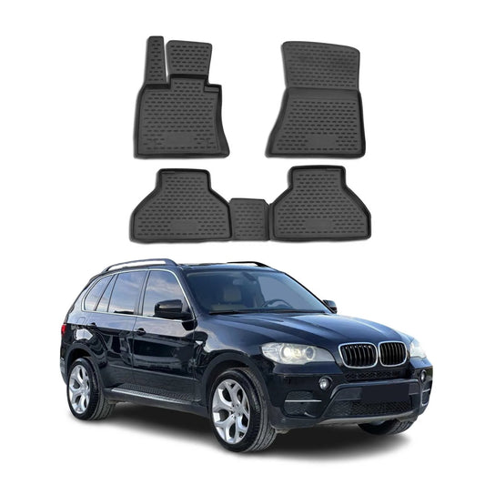 2007-2013 BMW X5 E70 Floor Mats Liners Full Set All Weather Black