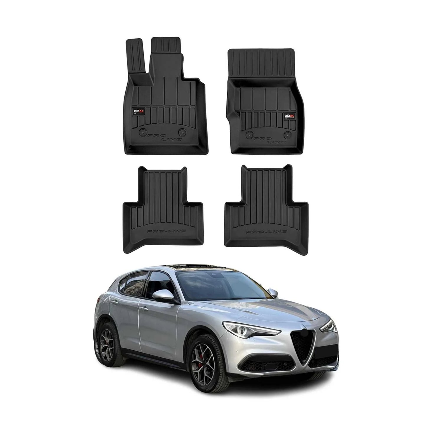 2017-2025 Alfa Romeo Stelvio Premium Floor Mats Liners Full Set All Weather Heavy Duty