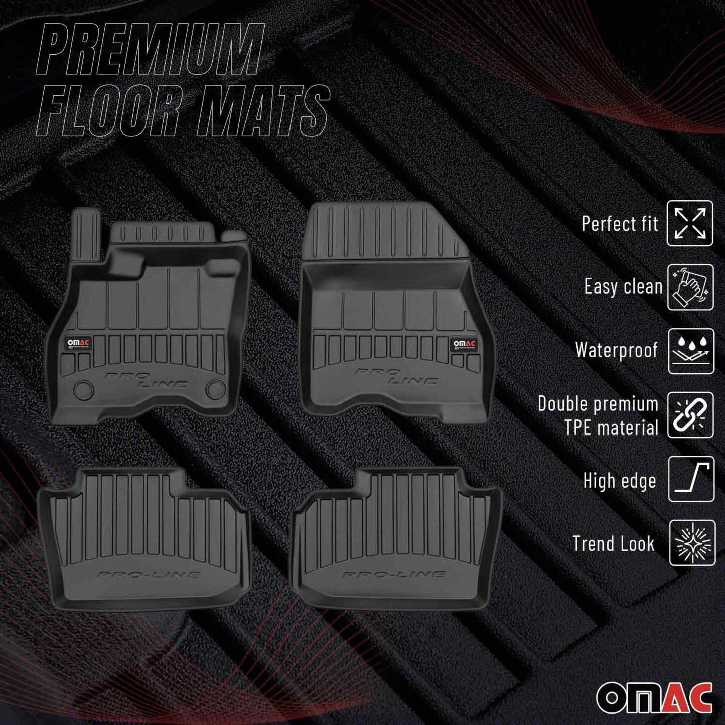 2018-2025 Nissan Leaf Premium Floor Mats Liners Full Set All Weather Heavy Duty