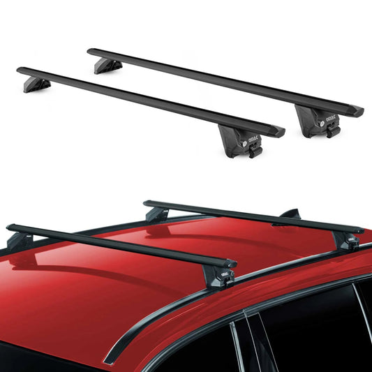 44" Roof Rack Cross Bars Luggage Carrier fits Flush Rail Aluminium Black 2x