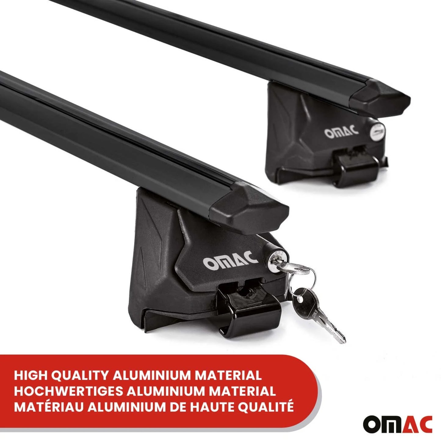 44" Roof Rack Cross Bars Luggage Carrier fits Flush Rail Aluminium Black 2x