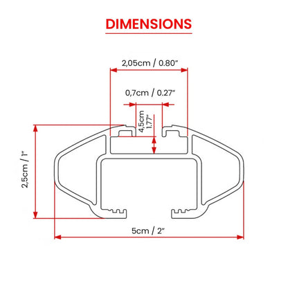 47" Roof Rack Cross Bars Luggage Carrier fits Raised Rail Aluminium Black 2x