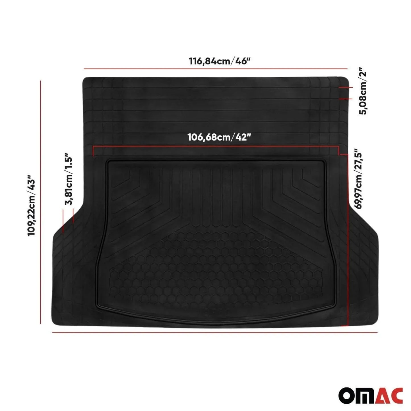 Cargo Liner Trunk Mat Protection Waterproof Rubber 3D Molded Black