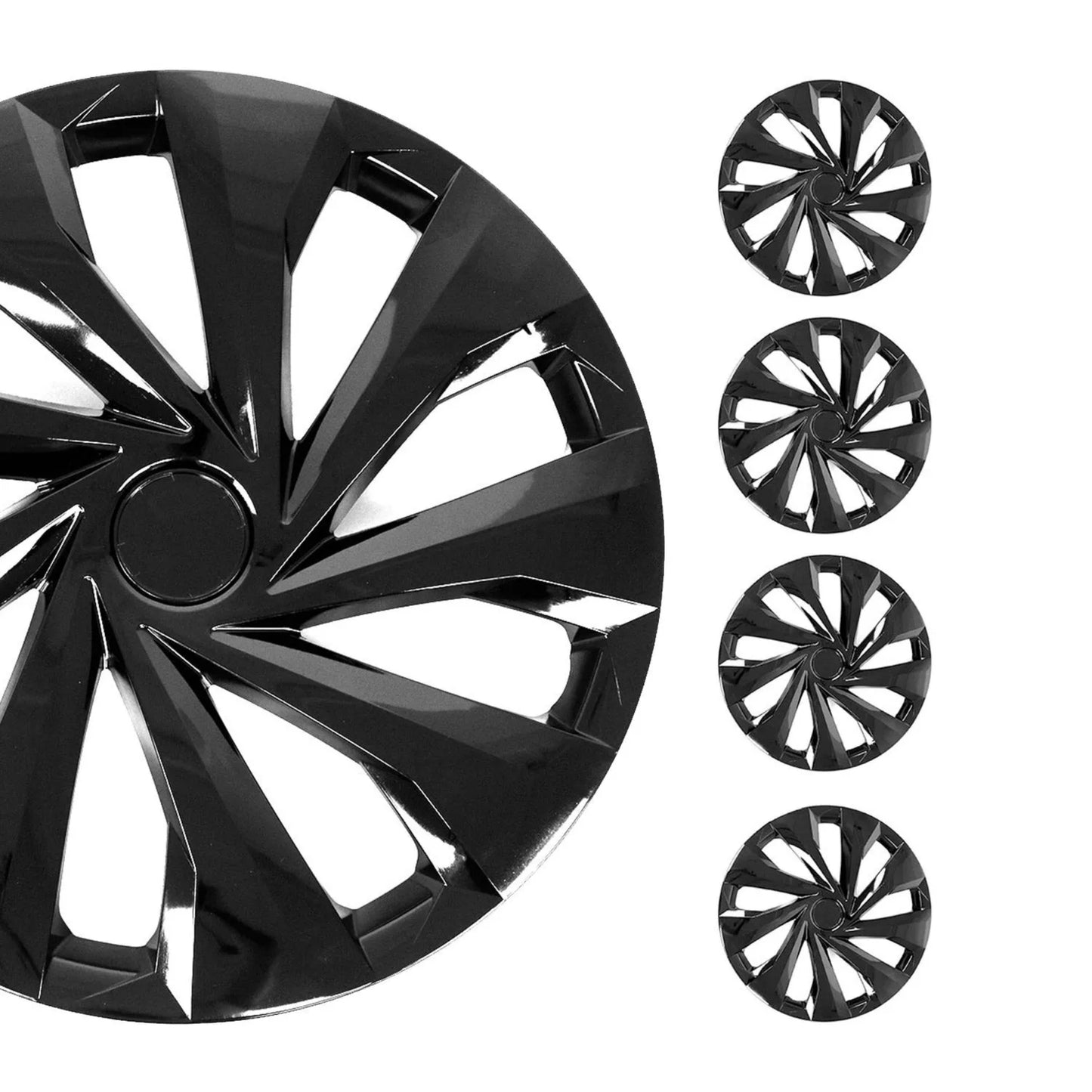 Carolina Hub Caps Wheel Cover 15" Black Full Set 4 pcs
