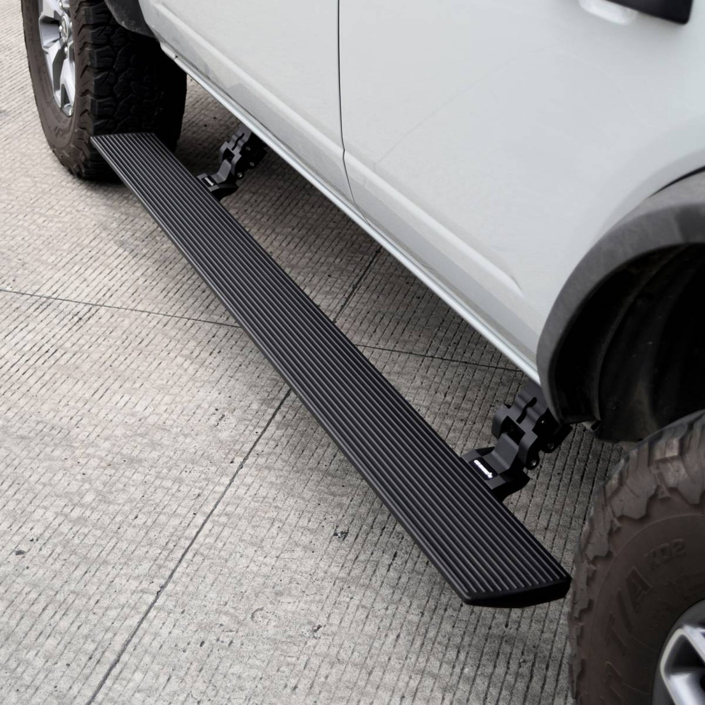 GR NGO Text Power Running Boards for Silverado/Sierra 1500 Single Cab 2019-2024 Go Rhino
