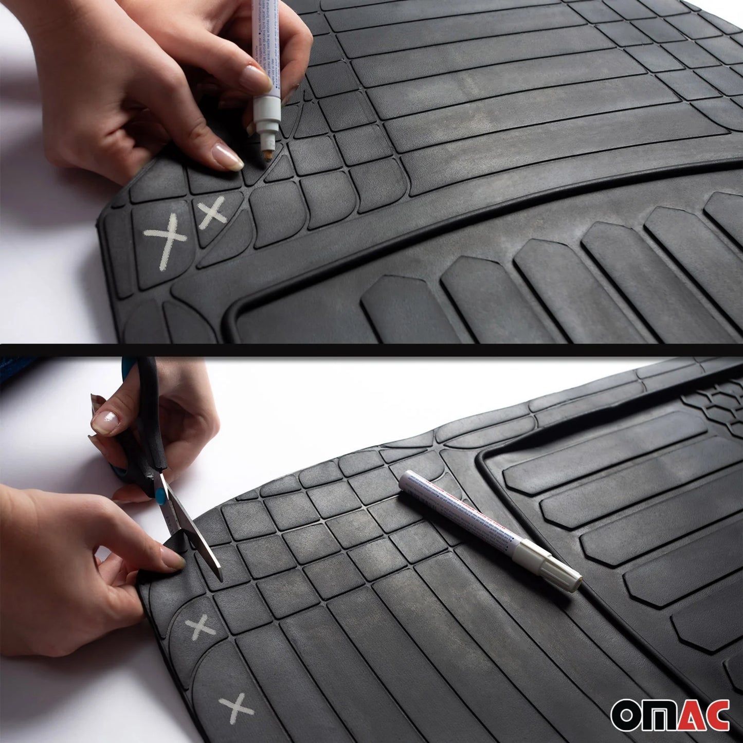 Semi-Custom fit Waterproof Rubber 3D Molded Floor Mats Liner Protection 5 Pcs