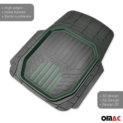 Heavy Duty Trim to fit Floor Mats Liner Waterproof 3D All-Weather 4Pcs Black