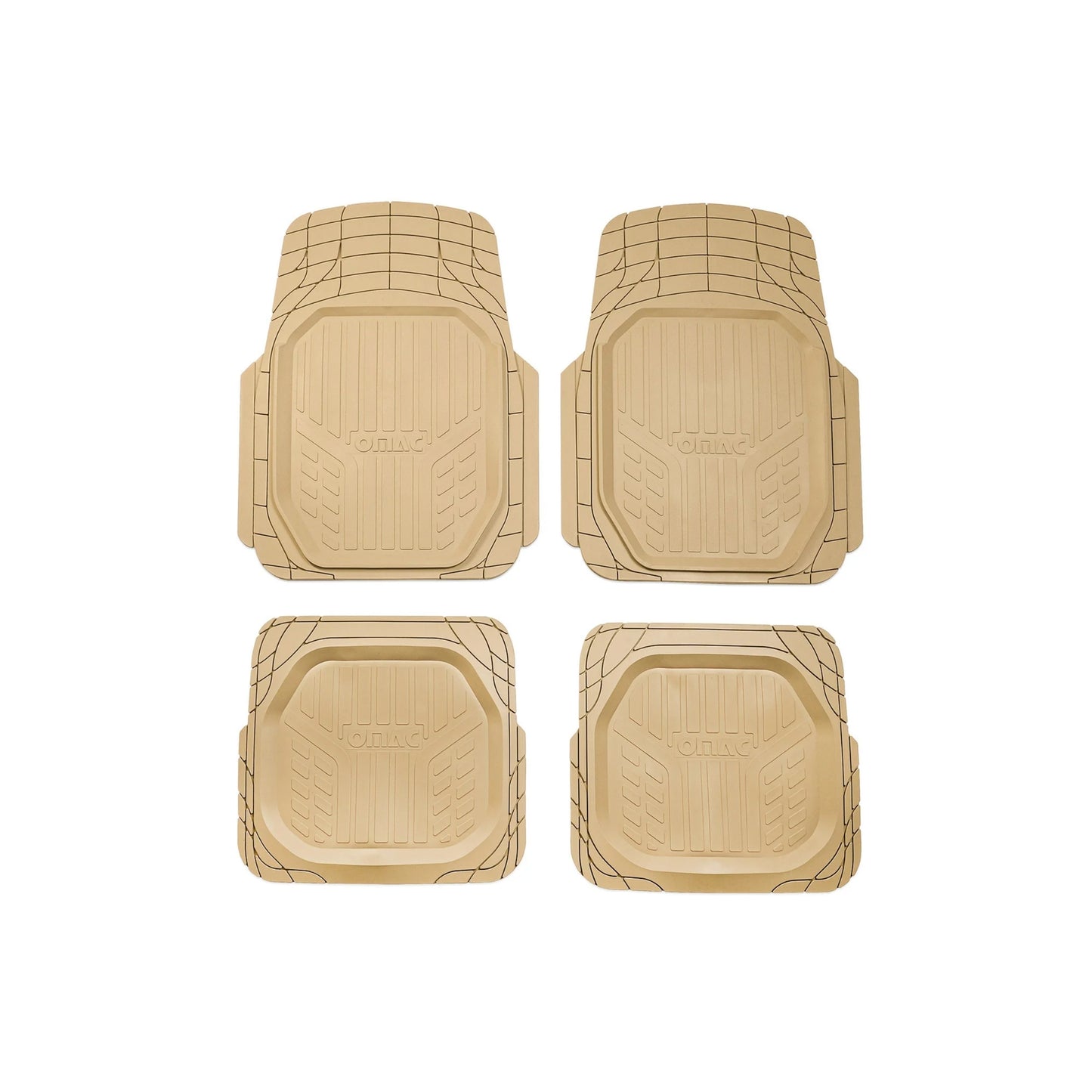 Heavy Duty Trim to fit Floor Mats Liner Waterproof 3D All-Weather 4Pcs Tan