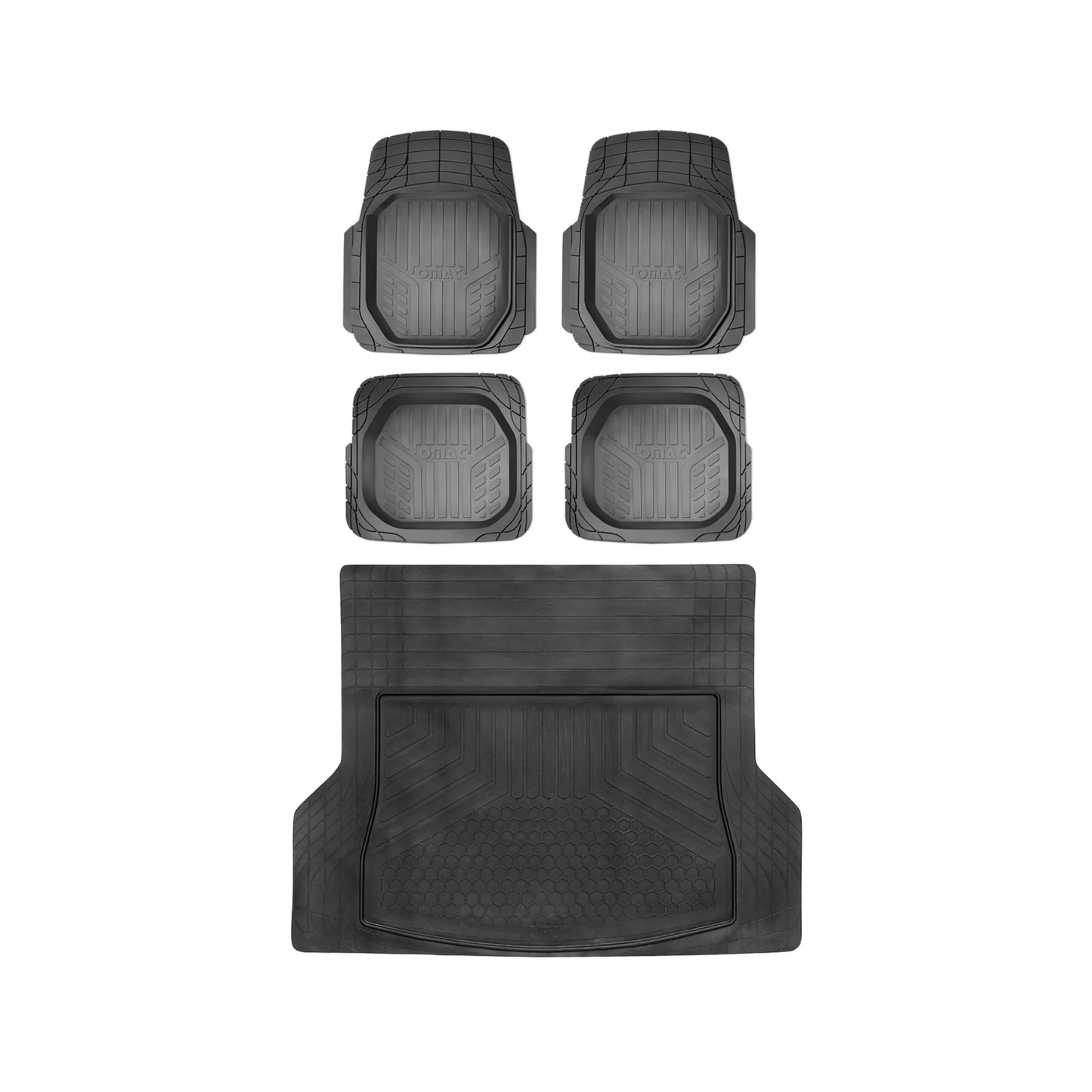 Honda Odyssey Semi-Custom fit Floor Mats & Cargo Liner Waterproof Black 6Pcs