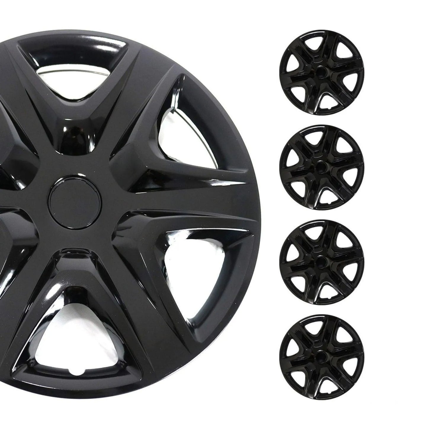 Kansas Hub Caps Wheel Cover 15" Black Full Set 4 pcs