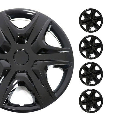 Kansas Hub Caps Wheel Cover 15" Black Full Set 4 pcs