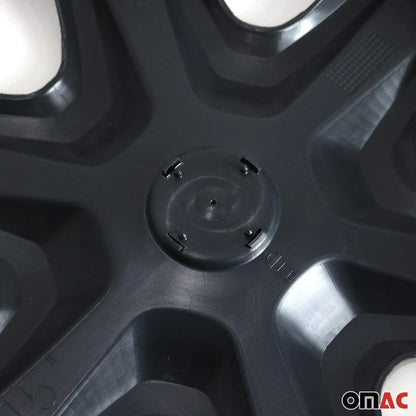 Kansas Hub Caps Wheel Cover 15" Black Full Set 4 pcs