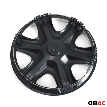 Kansas Hub Caps Wheel Cover 15" Black Full Set 4 pcs