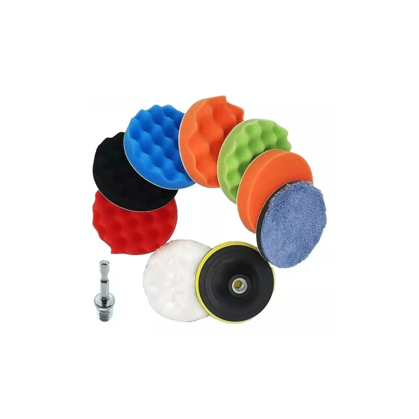 10-Piece 5-Inch Sponge Polishing Pad Kit for Buffing and Waxing