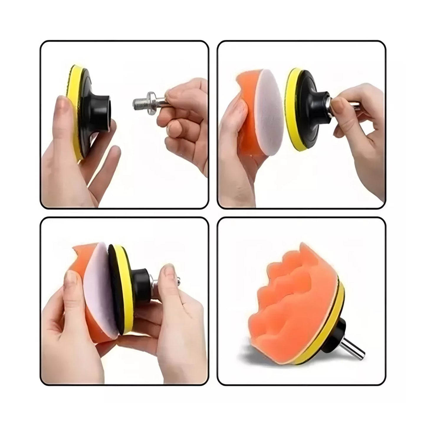 11 Piece Car Polishing Sponge Kit with 8 Pieces Sponge Polishing Pads