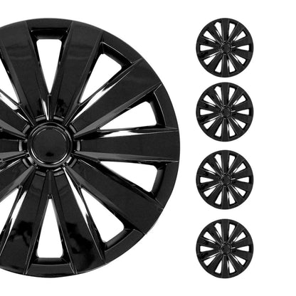 Nevada Hub Caps Wheel Cover 16" Black Full Set 4 pcs