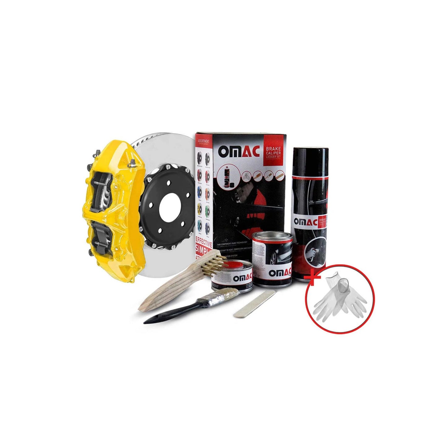 OMAC Brake Caliper Epoxy Based Car Paint Kit California Yellow Glossy High-Temp
