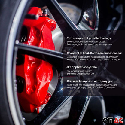 OMAC Brake Caliper Epoxy Based Car Paint Kit California Yellow Glossy High-Temp