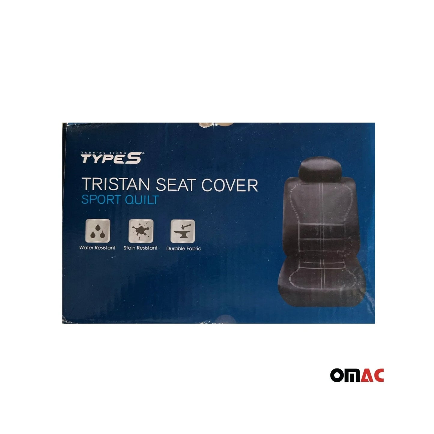 Premium Comfort Black Tristan Sport Quilt Seat Cover Car Truck SUV