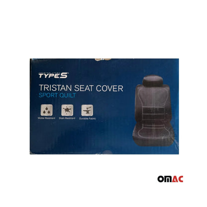 Premium Comfort Black Tristan Sport Quilt Seat Cover Car Truck SUV