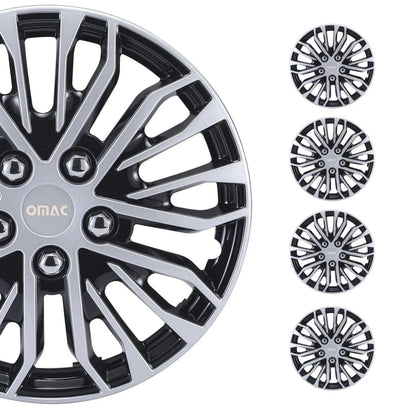 Rimini Hub Caps Wheel Cover 15" Grey & Black Full Set 4 pcs
