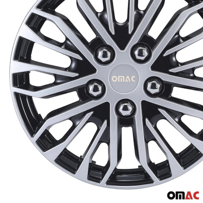 Rimini Hub Caps Wheel Cover 15" Grey & Black Full Set 4 pcs