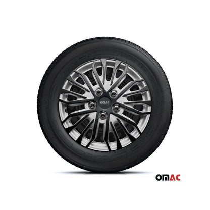 Rimini Hub Caps Wheel Cover 15" Grey & Matt Black Full Set 4 pcs