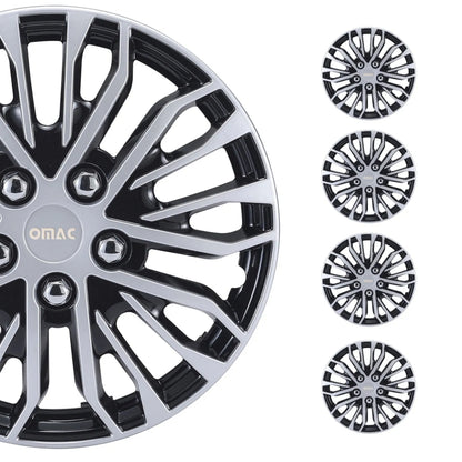 Rimini Hub Caps Wheel Cover 16" Grey & Black Full Set 4 pcs