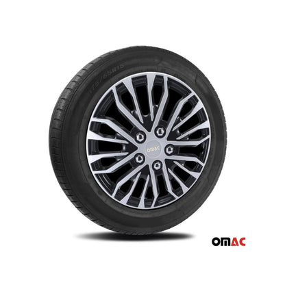 Rimini Hub Caps Wheel Cover 16" Grey & Black Full Set 4 pcs