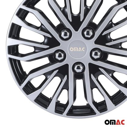 Rimini Hub Caps Wheel Cover 16" Grey & Black Full Set 4 pcs